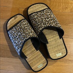 Leopard Print Slide Sandals